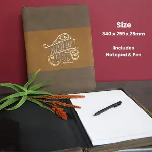 Faux Leather Portfolio Folder with zip